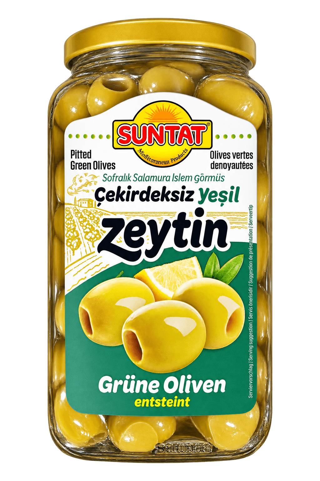 Suntat Zelené olivy bez pecek 800g