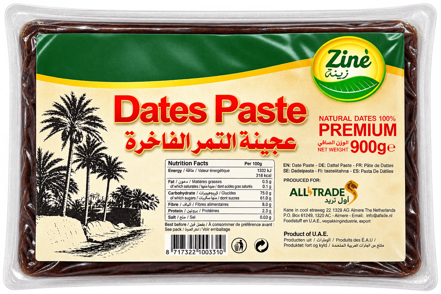 Zine Datlová pasta Premium 900g