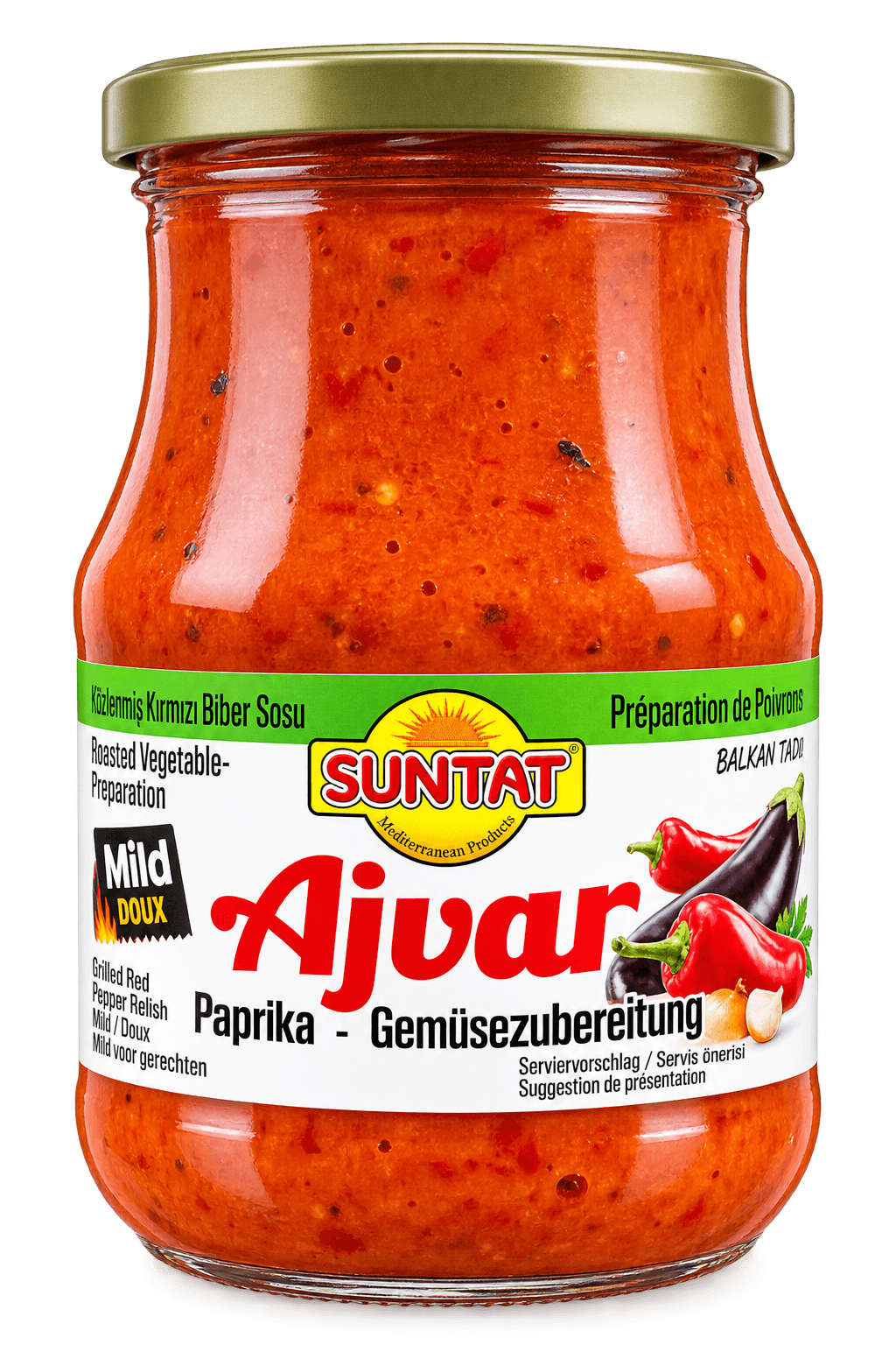Suntat Ajvar jemná papriková zeleninová pomazánka 580ml
