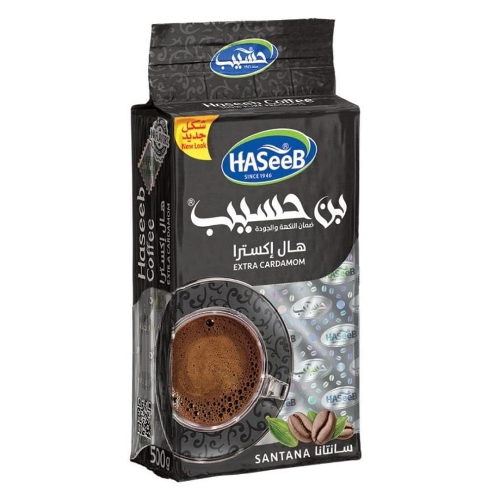 Haseeb Extra Cardamom – mletá arabská káva s kardamomem (černý) 500 g