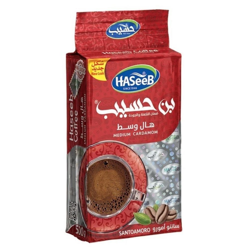 Haseeb Medium Cardamom – středně pražená arabská káva s kardamomem (červený) 500 g