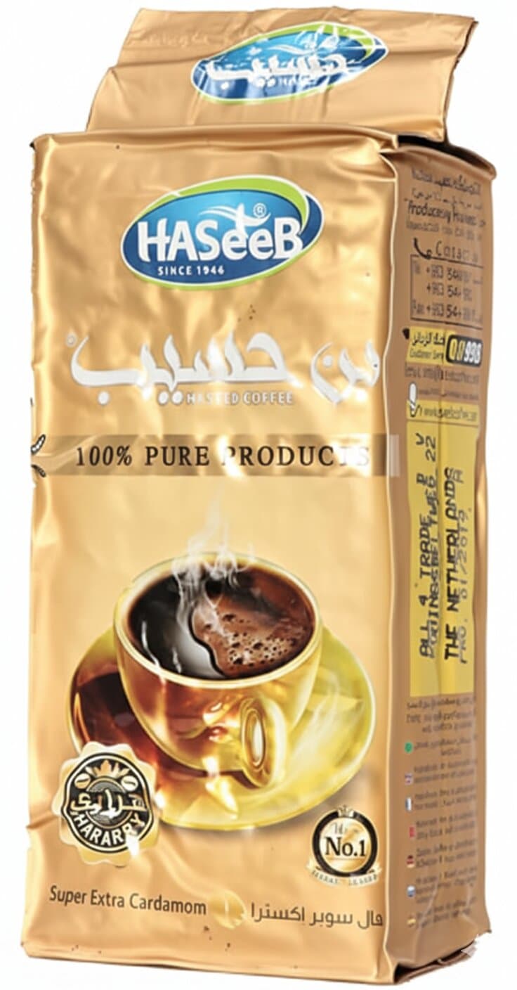 Haseeb káva s Super extra kardamomem zlatý 500g