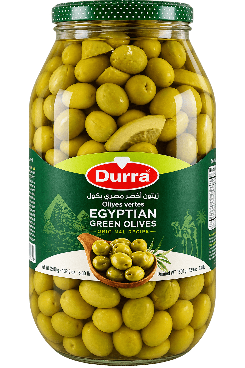 Durra Egyptské zelené olivy 2750g