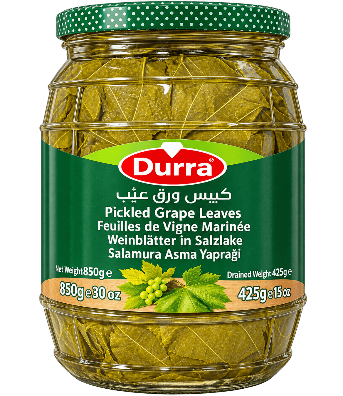 Durra Nakládané vinné listy 850g
