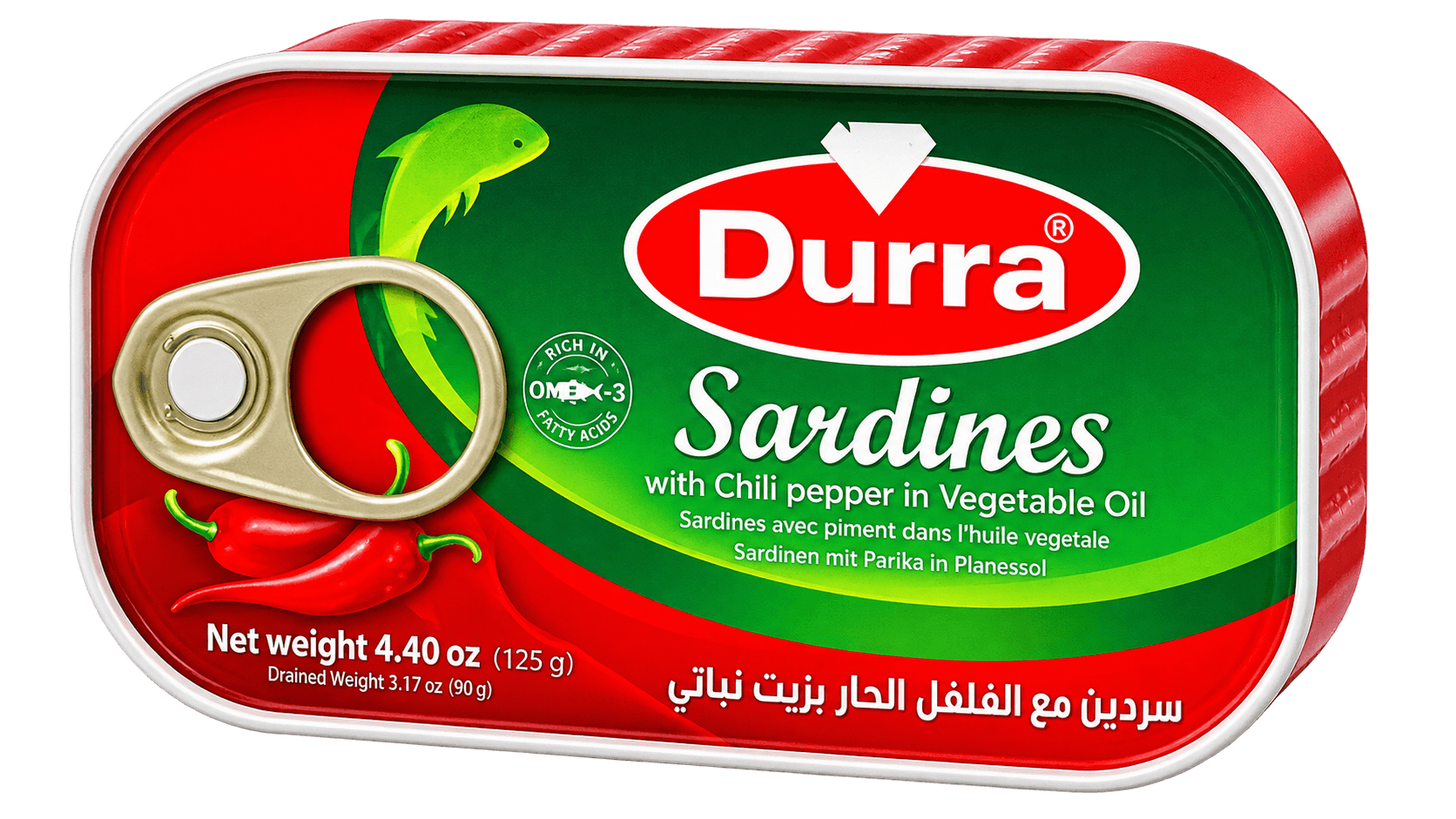 Durra Sardinky s chilli ve rostlinném oleji 129g