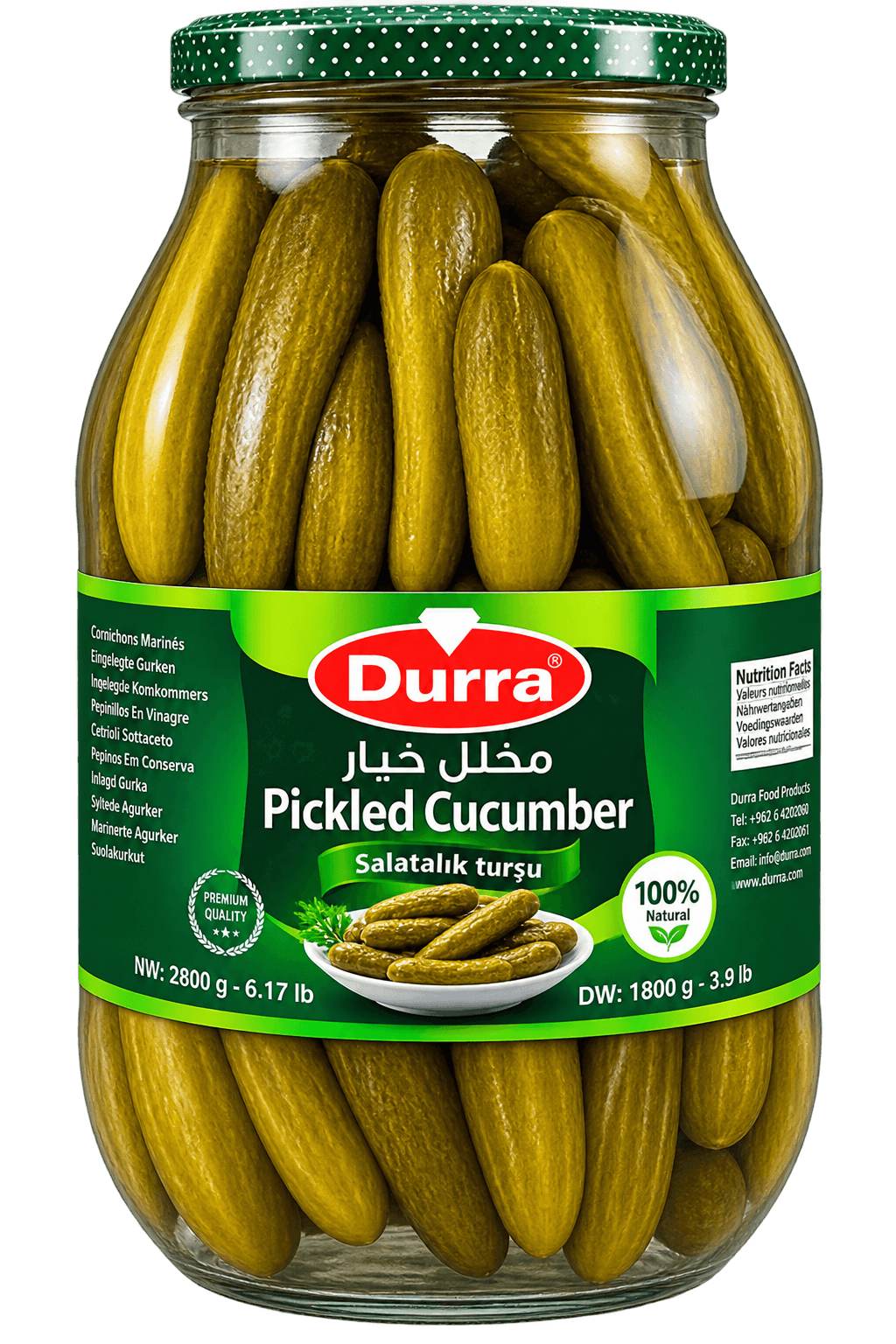 Durra Nakládané divoké okurky 2800g