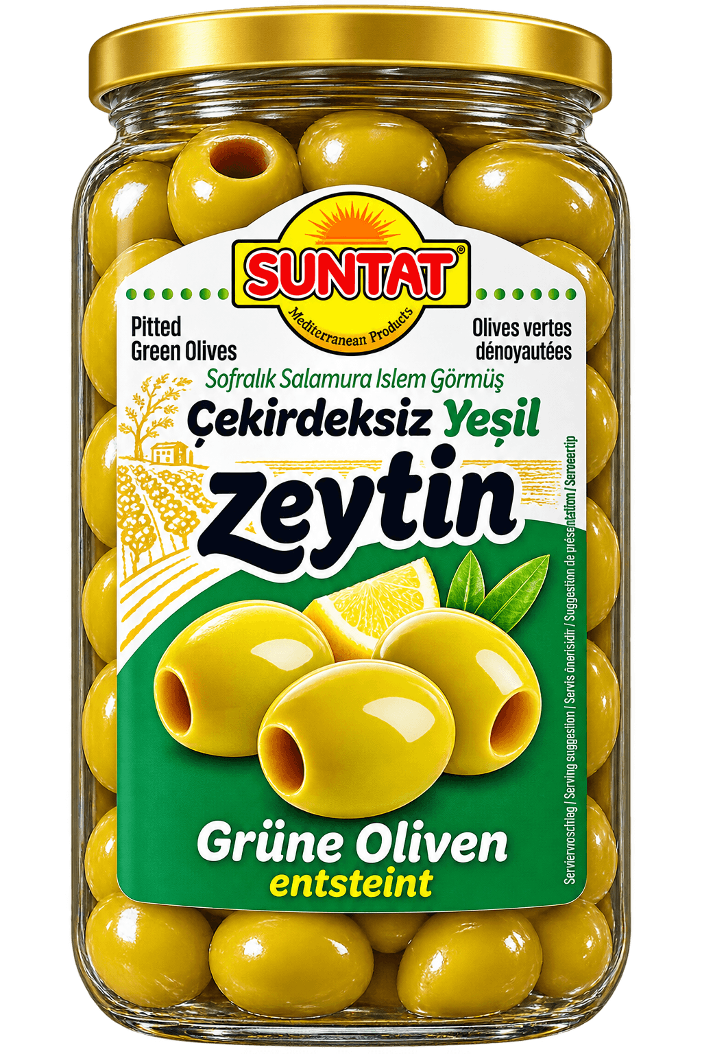 Suntat Zelené olivy bez pecek 800g