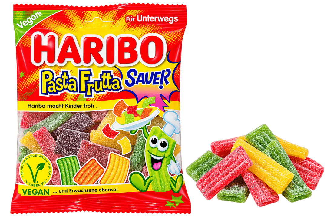 Haribo Pasta Frutta Sauer Veggie – kyselé ovocné želé bonbony 85g