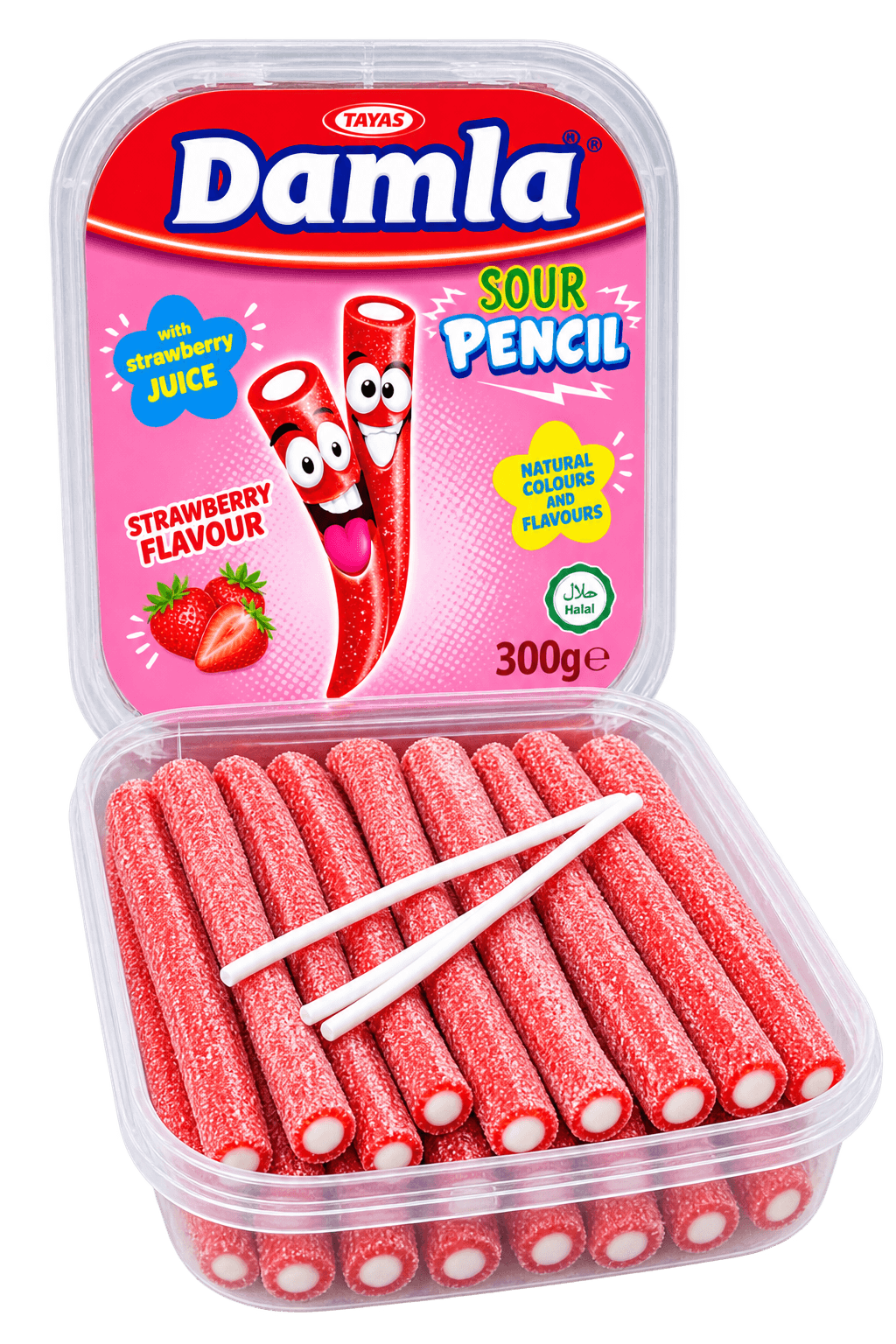 Tayas Damla kyselé želé tyčinky s jahodovou příchutí 300g